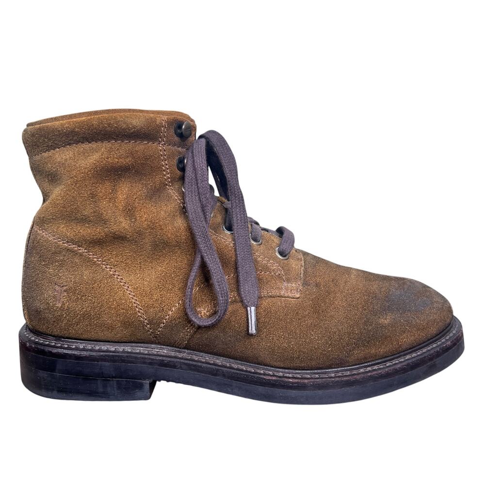 Frye Mens Brown Nubuck Leather Lace Up Chukka Boots Size 8